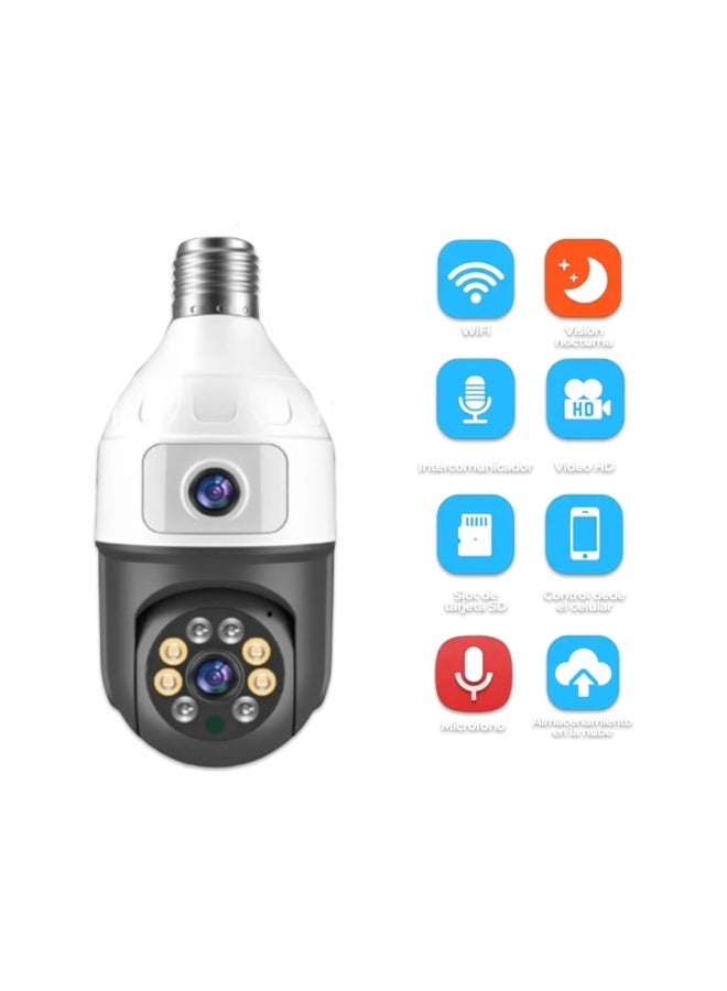 JORTAN JTZ-9696 QJB Indoor Security Bulb Camera, 360° Rotation, Smart Alarm, People Tracking, Night Vision, 2.4GHz Wi-Fi Connectivity, Two-Way Audio, Cloud Storage and MicroSD Card, App Compatible - Image 5