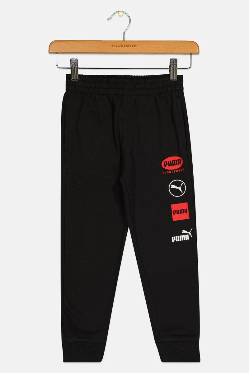 PUMA Kids Boy Brand Logo Outdoor Sweatpants, Black - Image 2