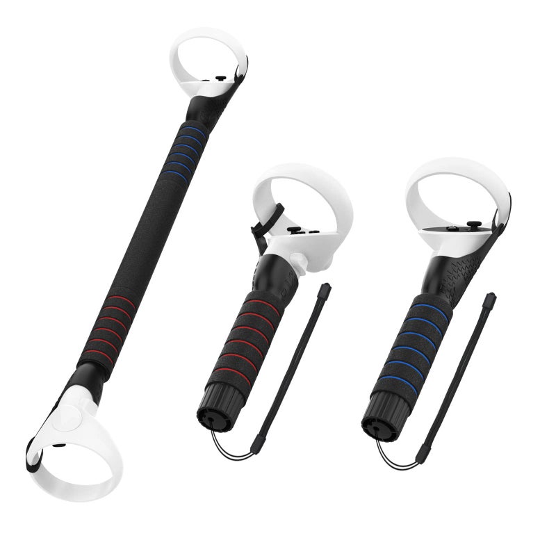 AMVR Gorilla Tag Long Arms Beat Saber Handles Compatible with Oculus Quest 2/Quest/Rift S, VR Controller Extension Grip Accessories 2 in 1 Sticks Attachment, Reinforcement with Tie Wraps(Not for Q3) - Image 1