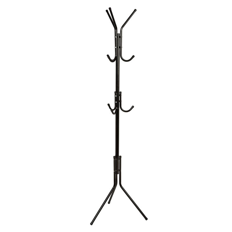HoneyCanDo 3Tier Coat and Hat Rack with 9 Hooks for Hanging GAR09625 Black 20 lbs