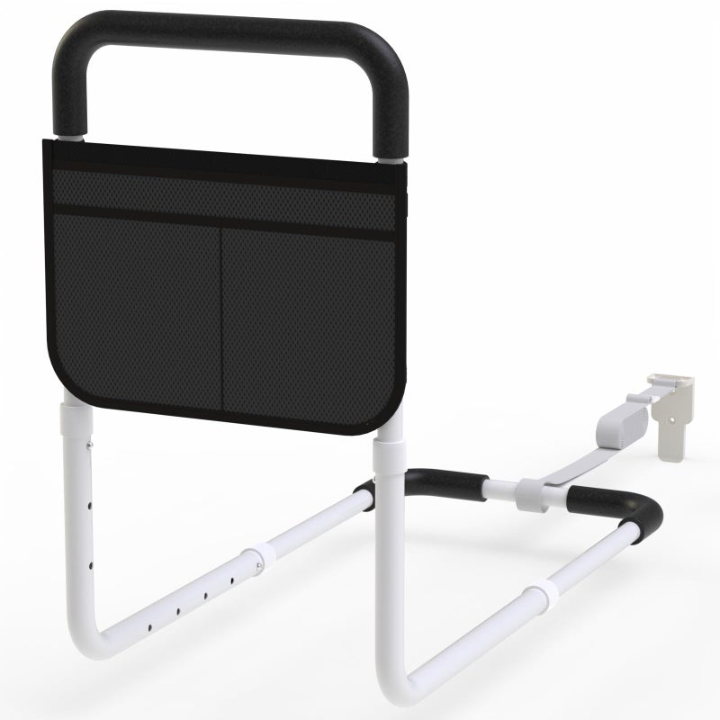OCBAiLi Bed Rails for Elderly Adults Safety Bed Handle Bedside Assist Adult Bed Rails for Seniors Adjustable Bed Bar with Storage Pocket Fixing Strap Bed Cane Fits Twin Queen Full King Bed - Image 2