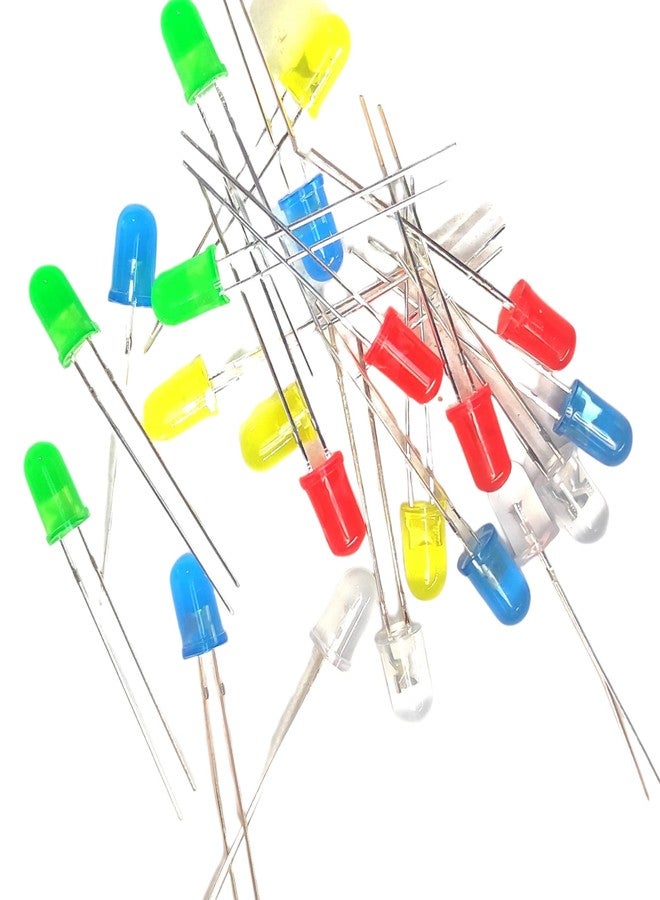 UNIVERSAL HUB Combo of 50 5mm Multicolor LED Light (Red, Green, Blue, Milky White, Yellow) 10 Piece Each High Brightness for DIY Projects - Image 3