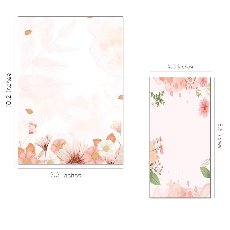 DUGUTUL 30 Stationery Writing Paper with 18 Self Adhesive Envelopes, Stationary Set for Writing Letters, Cute Stick Stationary Set, 6 Unique Designs, Double Sided Printing (48) - Image 2