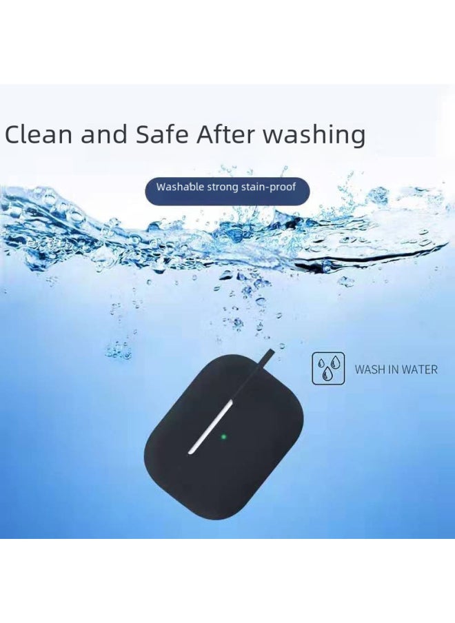 Generic - Applicable To Airpods Pro Silicone Case 3 Generation For Apple Headset Protective Case Bluetooth Wireless Storage Case-Color:Black-Applicable Model:pro Earphone Case With Hook - Image 1