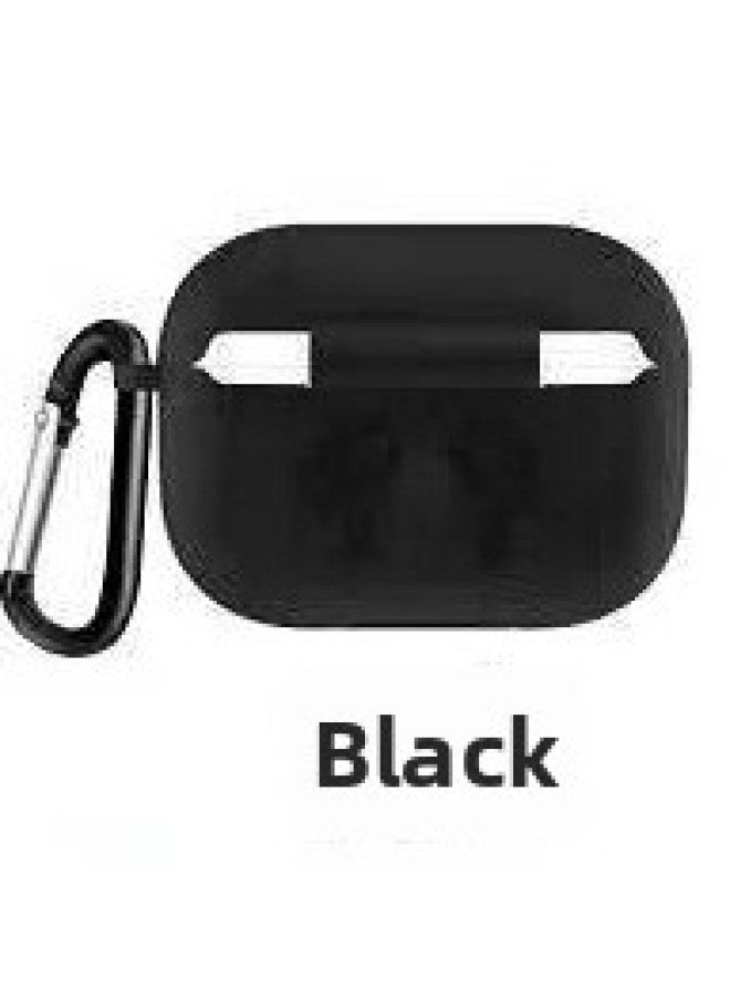 Generic - Applicable To Airpods Pro Silicone Case 3 Generation For Apple Headset Protective Case Bluetooth Wireless Storage Case-Color:Black-Applicable Model:pro Earphone Case With Hook - Image 1