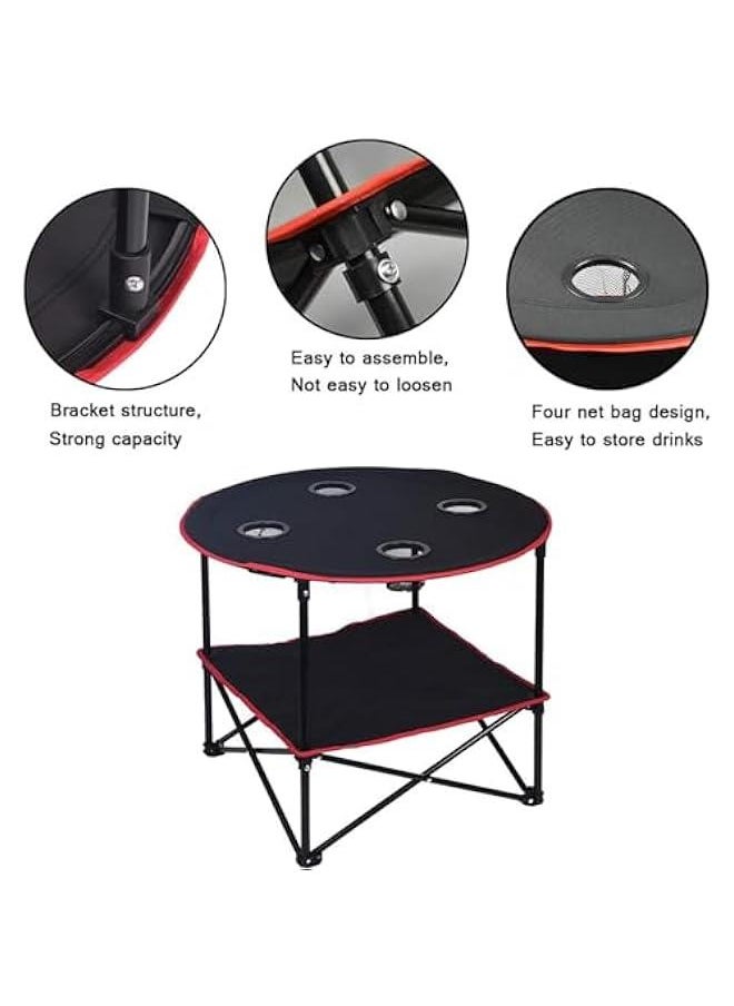 Durku Portable Camping Table Folding Picnic Tables Lightweight Folding Table Waterproof Canvas Beach Table for Outside, with 4 Cup Holders and Carrying Bags,for Camping Fishing and Parties - pzsku/Z79A319FF64B5EAA2A45AZ/45/_/1727620213/ac037c51-51f6-4532-9818-bc1e05da696b