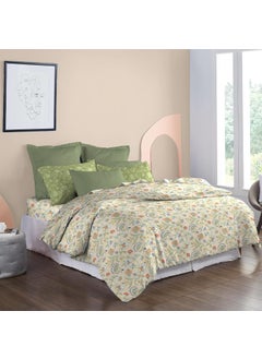Trident Trident Soft Comfort Bed in a Bag, Comforter with Bedsheet and Pillow Cover, 210 TC 100% Cotton 200 GSM Comforter, King Size Bedsheet Set with Comforter and Pillow Cover - English Chintz  - Image 1