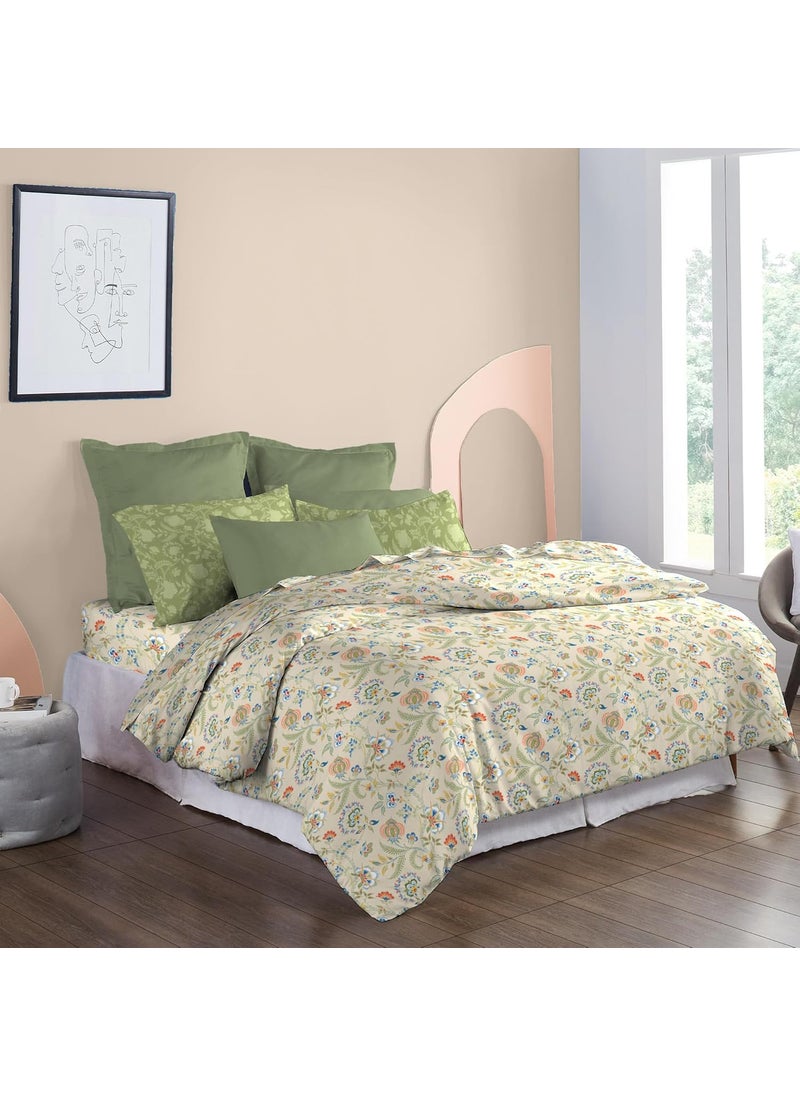 Trident - Trident Soft Comfort Bed in a Bag, Comforter with Bedsheet and Pillow Cover, 210 TC 100% Cotton 200 GSM Comforter, King Size Bedsheet Set with Comforter and Pillow Cover - English Chintz - Image 1