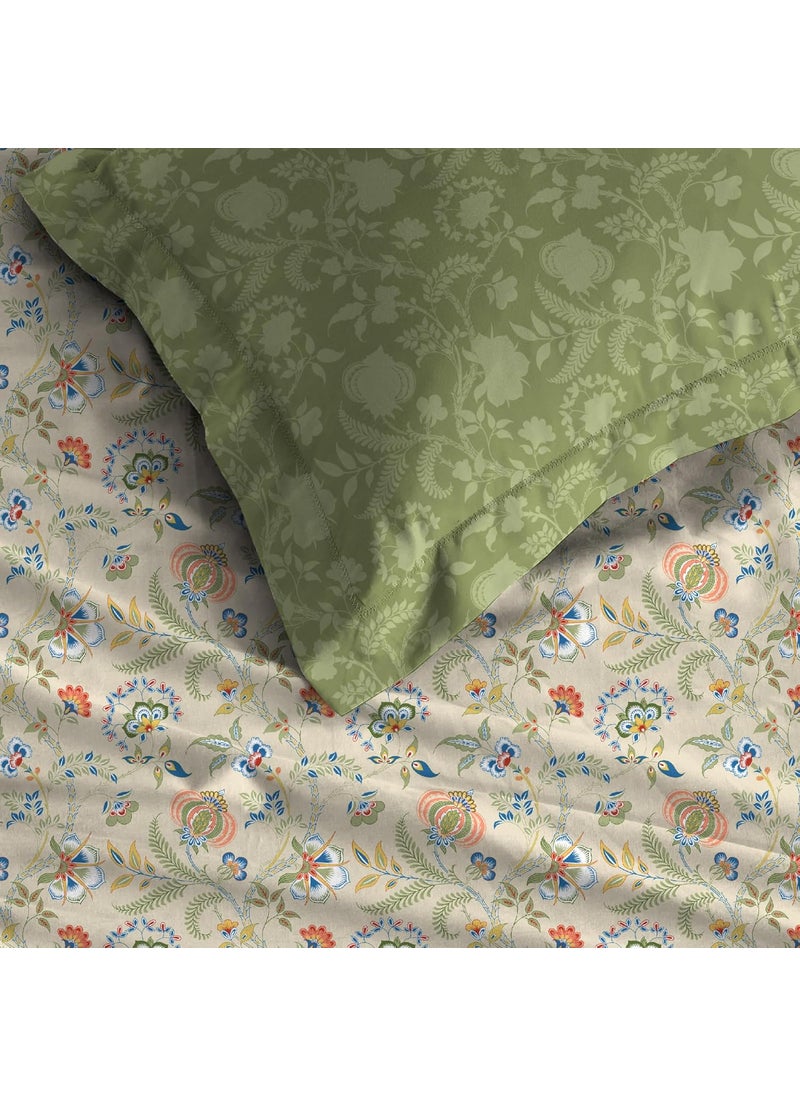 Trident - Trident Soft Comfort Bed in a Bag, Comforter with Bedsheet and Pillow Cover, 210 TC 100% Cotton 200 GSM Comforter, King Size Bedsheet Set with Comforter and Pillow Cover - English Chintz - Image 1
