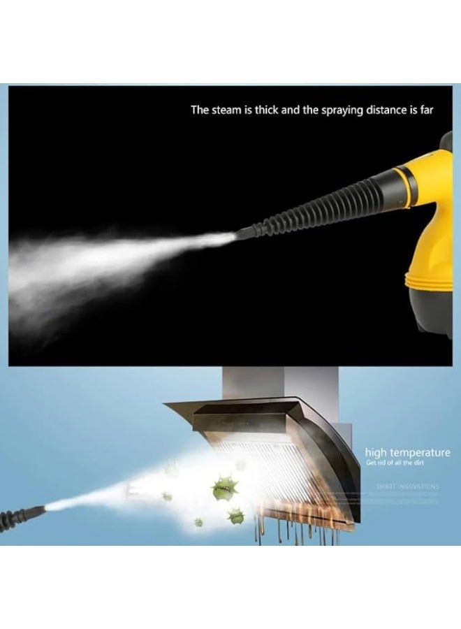 Portable Steam Cleaner – Multi-Purpose High-Pressure Steam Cleaner with 10 Attachments, Deep Cleaning Without Chemicals for Carpets, Curtains, Windows, Floors, and Car Seats – Yellow/Black/White - Image 4