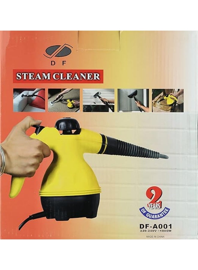 Portable Steam Cleaner – Multi-Purpose High-Pressure Steam Cleaner with 10 Attachments, Deep Cleaning Without Chemicals for Carpets, Curtains, Windows, Floors, and Car Seats – Yellow/Black/White - Image 1