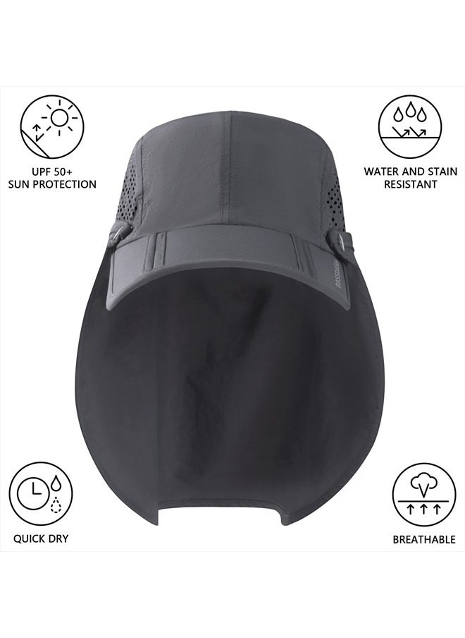 BASSDASH UPF 50+ Foldable Fishing Hat Baseball Cap with Removable Neck Flap Portable for Men Women Golf Hiking  - Image 3