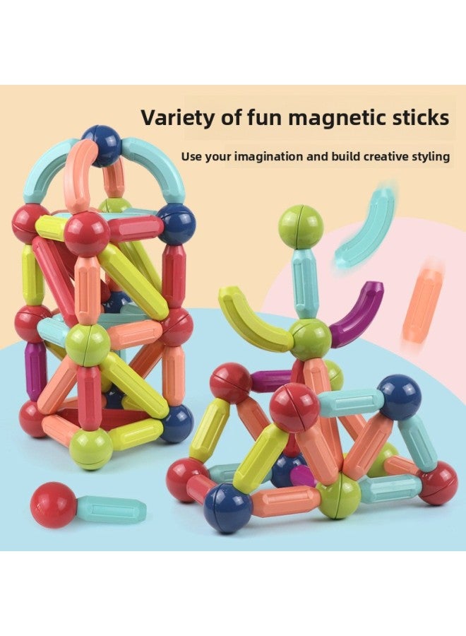 Varied Large Magnetic Stick Children's Early Education Yizhibao Intelligence Development Assembled Toys Boys And Girls Building Blocks Wholesale-Color:Magnetic Bar 26-piece Set Delivery And Storage Bag - Image 2