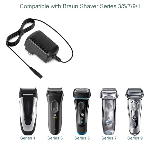 PDEEY Charger Replacement for Braun Series 9 7 5 3 1 Shaver, 12V Power Supply Charging Cord 4 ft - PDEEY - Image 2