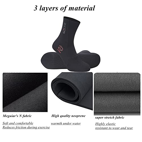 ZCCO 1.5mm Neoprene Diving Socks, Men Women Youth Swim Socks for Diving, Snorkeling, Surfing, Water Sports (1.5W-GY-M) - Image 4