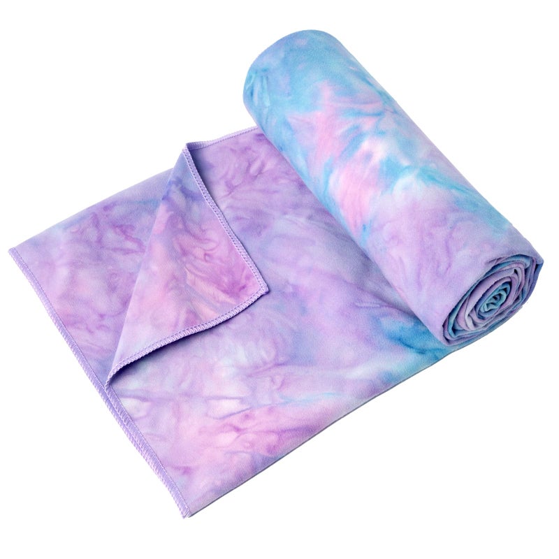 Eunzel Hot Yoga Towel Non Slip Yoga Mat Towel Non-Slip Sweat Absorbent Microfiber Towel for Hot Yoga, Pilates and Workout 72" x 26.5", Purple & Green - Image 2