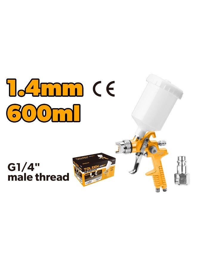Tolsen 73175 HVLP Gravity Feed Air Spray Gun – 1.4mm Nozzle, 600ml Cup, Professional Paint Spray Gun - Image 2