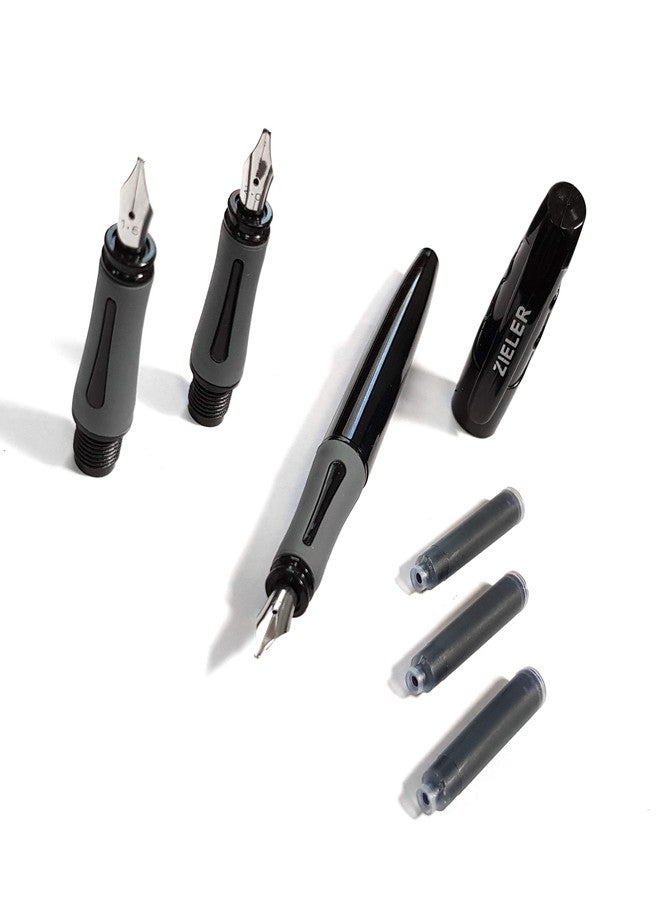 Zieler Calligraphy Pen Set - Introductory Calligraphy Writing set Free-flowing nibs with a soft rubber grip for more comfortable writing ● Designed for right-handed writers ● Ideal for Beginners - Image 5