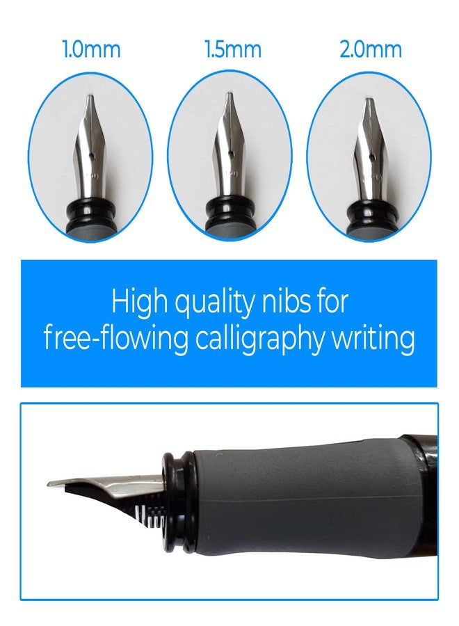 Zieler Calligraphy Pen Set - Introductory Calligraphy Writing set Free-flowing nibs with a soft rubber grip for more comfortable writing ● Designed for right-handed writers ● Ideal for Beginners - Image 3