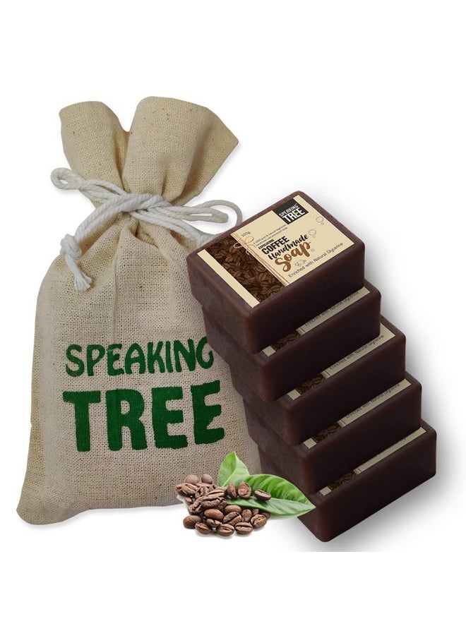 Speaking Tree Speaking Tree - Exfoliating Coffee Handmade Soap 100Gms (Pack of 5) | Specially Formulated and Cold processed - All Natural Ingredients for Perfectly Clean Skin - Handmade with Love  - Image 1