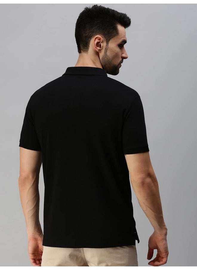 ONN - ONN Men's Black Half Sleeves Polo Collar T-Shirt with Pocket(Size : 4X-Large) - Image 1