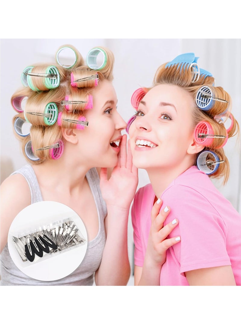 DG Hair Clips for Women Styling, 44Pcs Metal Duck Billed Pin Curl Clips, Hair Pins, Salon, Makeup, Hair Dyeing, Silver & Black - Image 2