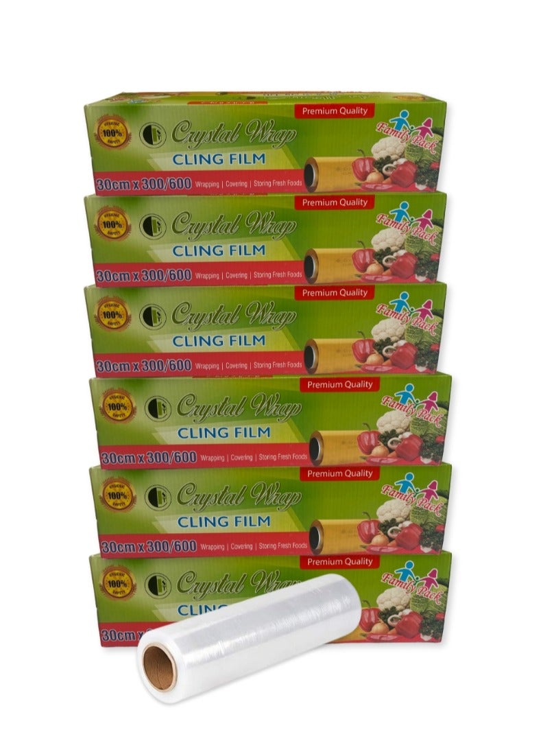 CRYSTAL Cling Fill 30cm 1Kg 6 Pieces - Premium Cling Wrap for Easy Food Storage - Image 1