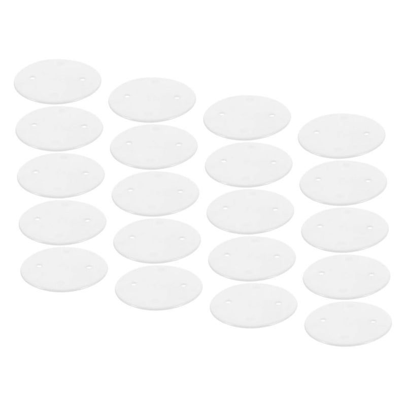 White Plastic Round Ceiling Cover Plates 20 Pack For Wall Holes Home Office Use - Image 2