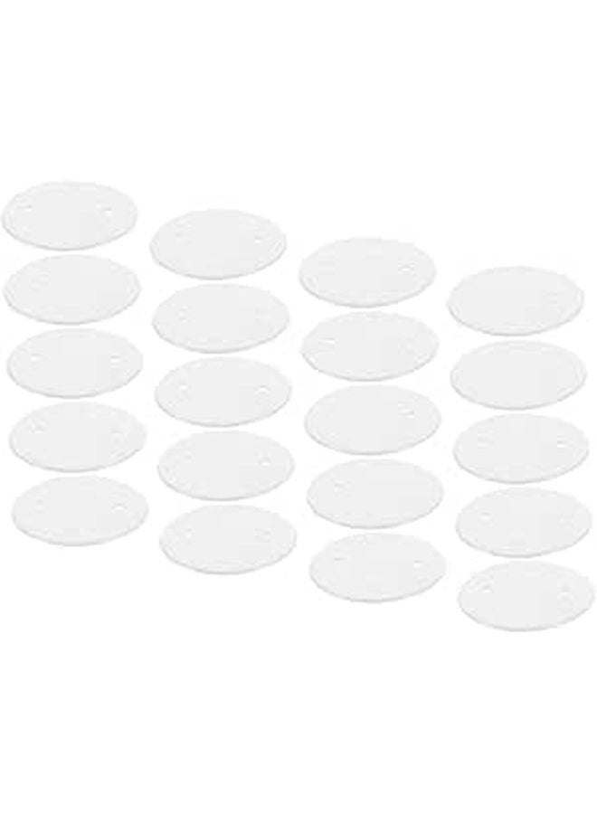 White Plastic Round Ceiling Cover Plates 20 Pack For Wall Holes Home Office Use - Image 1