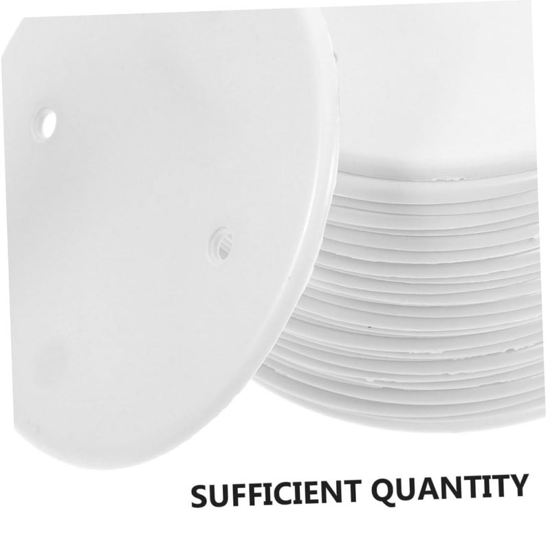 White Plastic Round Ceiling Cover Plates 20 Pack For Wall Holes Home Office Use - Image 4
