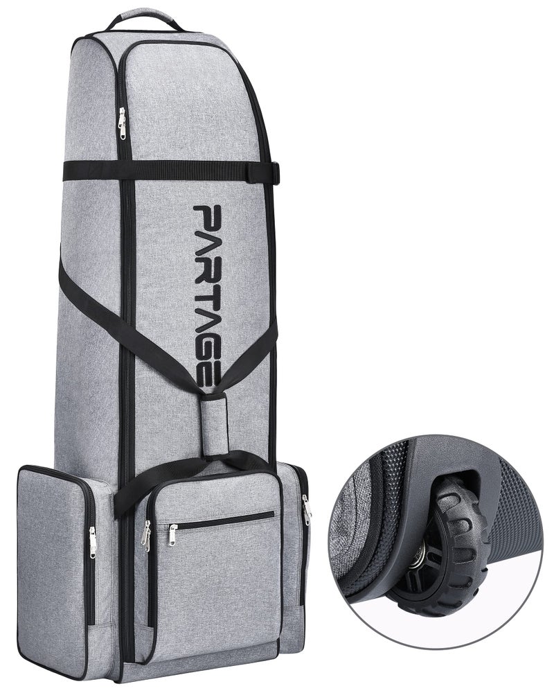 Partage Golf Travel Bag with Wheels,Golf Travel Case for Airlines, 600D Heavy Duty Oxford -Gray - Image 1