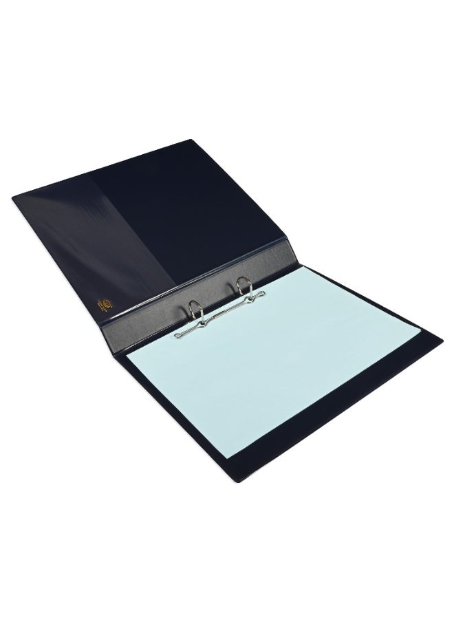 FIS Presentation Binder, 2D Ring Binder, Size Up to A4(210x297mm) Documents, Spine Size 1.50" Inches, Clear PVC Pocket, Easy to Insert Your Cover Design, Navy Blue Color-FSBD225DPBNBL  - Image 2