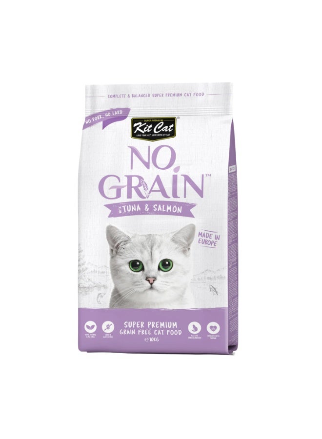 Kit Cat No Grain Tuna & Salmon Super Premium Cat Dry Food - 10KG