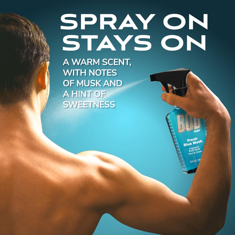 BOD man Fragrance Body Spray, Fresh Blue Musk, 8 fl oz - Image 4