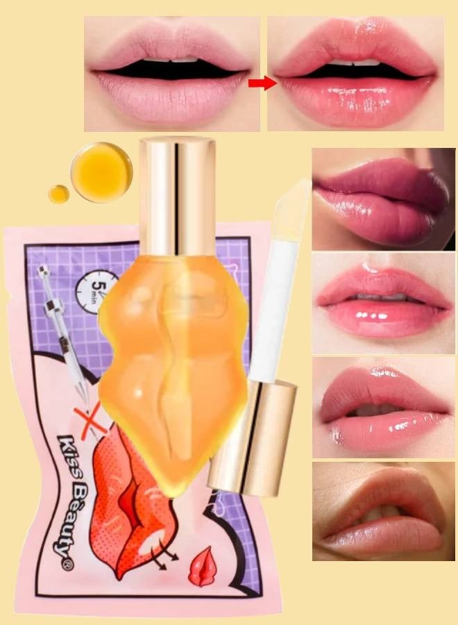 Kiss Beauty Plumping Lip Oil Lip Gloss Plumper Glass Mirror Lip Glaze Lip Long Lasting Moisturizing Shimmer Lip Plumper Hydrating Lip glow oil Transparent Plumping Lip Gloss Lip Care Lip Balm  - Image 1