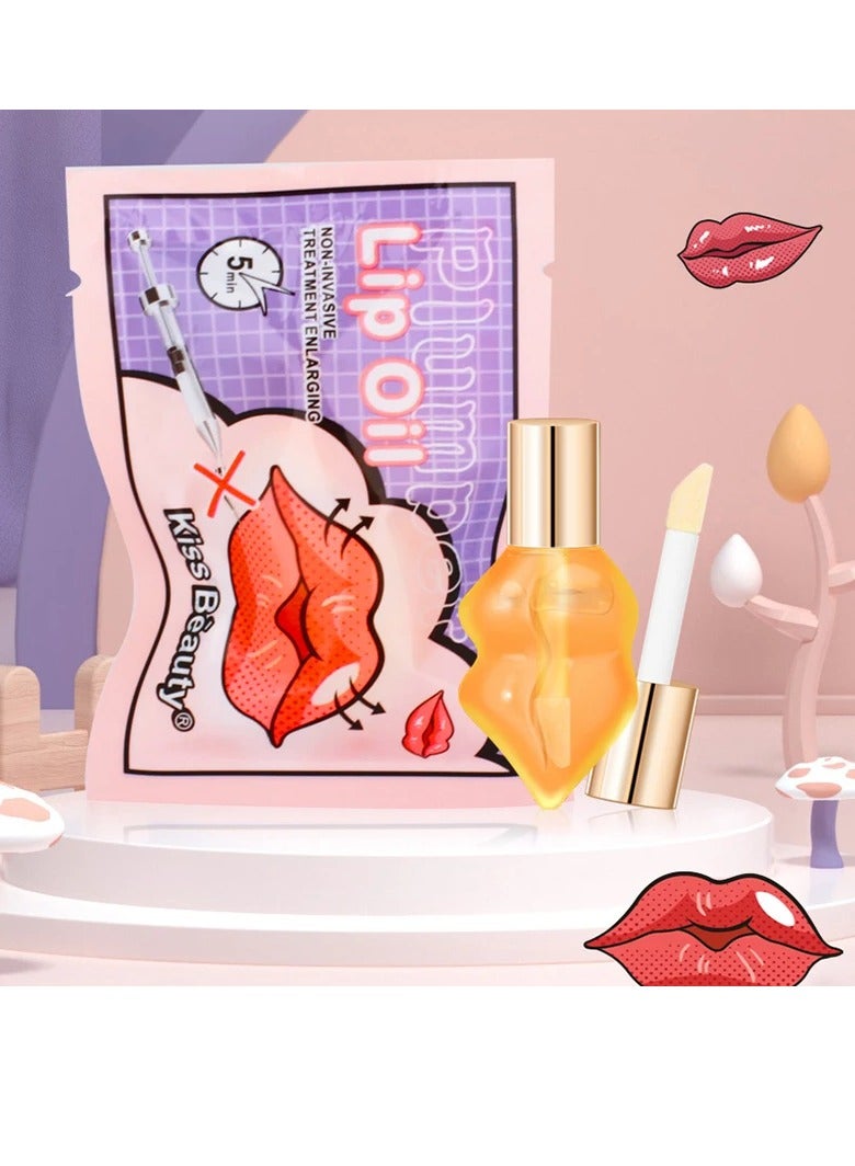 Kiss Beauty Plumping Lip Oil Lip Gloss Plumper Glass Mirror Lip Glaze Lip Long Lasting Moisturizing Shimmer Lip Plumper Hydrating Lip glow oil Transparent Plumping Lip Gloss Lip Care Lip Balm  - Image 2