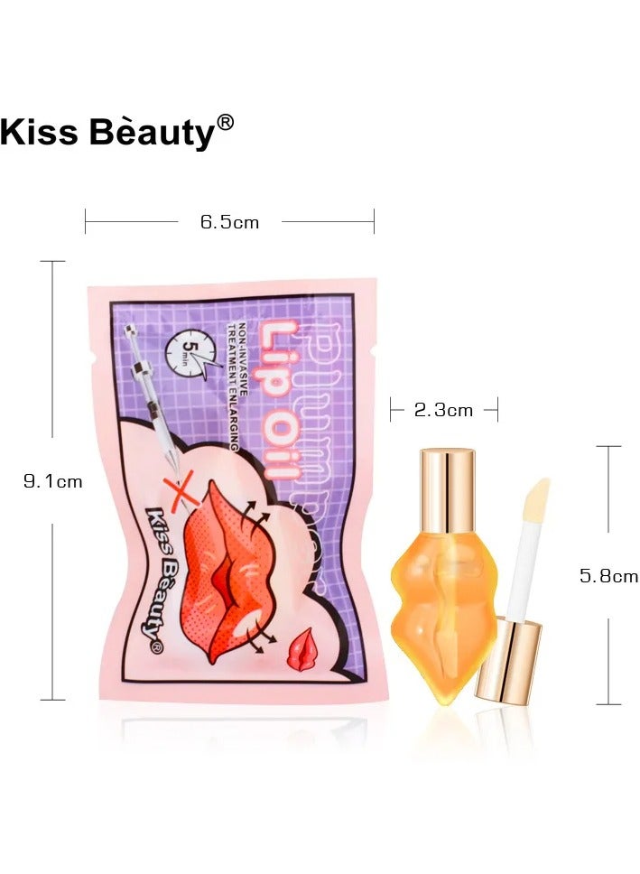 Kiss Beauty Plumping Lip Oil Lip Gloss Plumper Glass Mirror Lip Glaze Lip Long Lasting Moisturizing Shimmer Lip Plumper Hydrating Lip glow oil Transparent Plumping Lip Gloss Lip Care Lip Balm  - Image 3