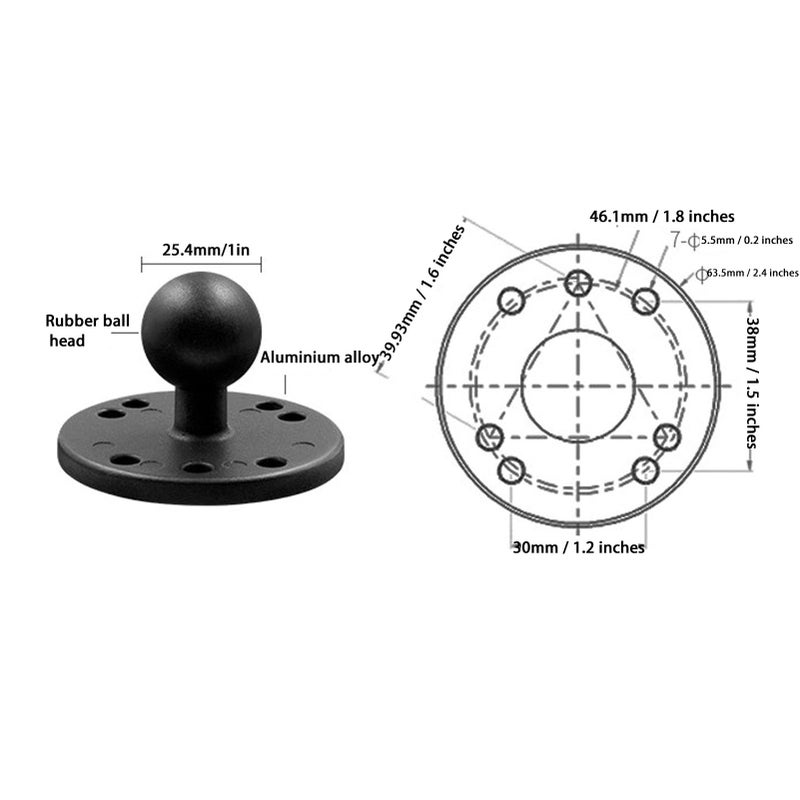 قاعدة جبل كروية من سبائك الألومنيوم مع فتحة AMPS للأجهزة الإلكترونية - Image 4