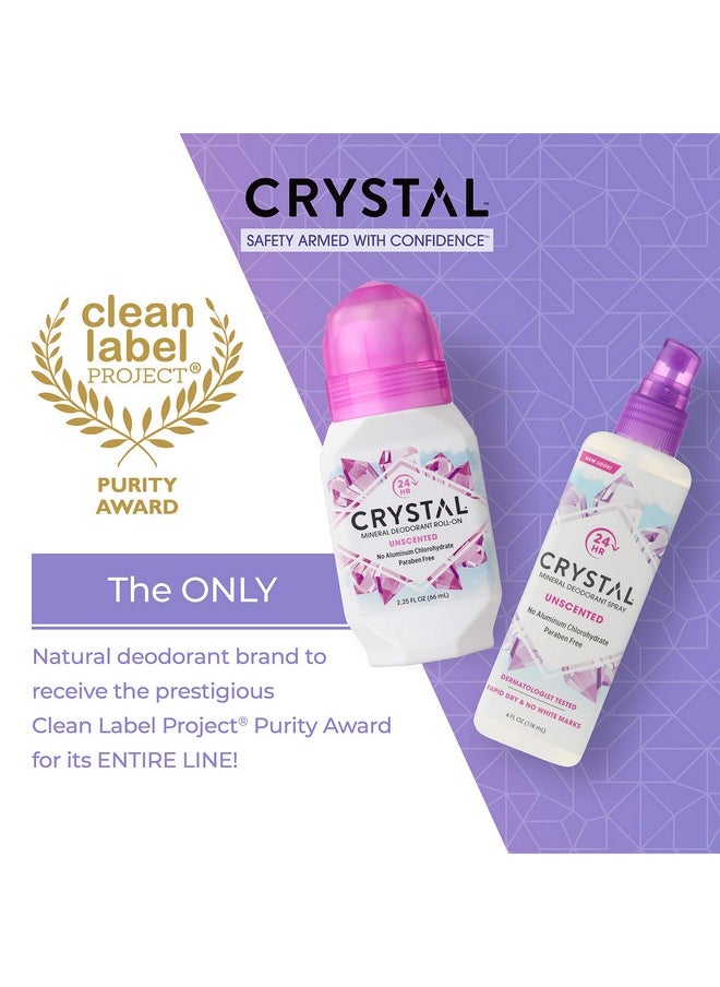 CRYSTAL ESSENCE CRYSTAL Deodorant - Mineral Roll on Vegan Deodorant for Women and Men, Unscented - 2.25 fl. oz. (3 Pack) (Packaging May Vary)  - Image 3