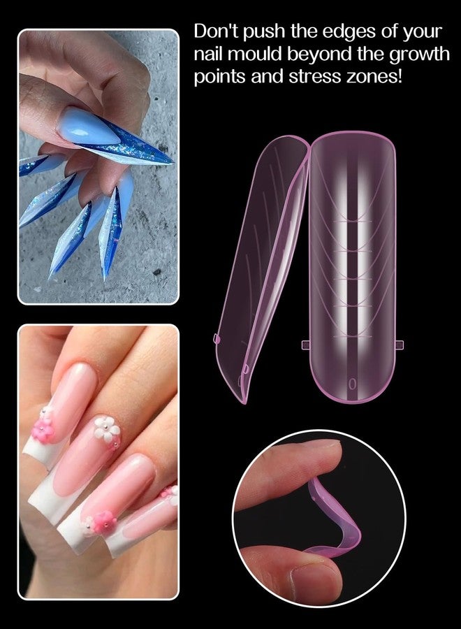 TOROKOM Dual Nail Forms for Poly Nail Gel, 4 Shapes Colorful Structure Poly Nail Gel Stiletto Square Nail Molds for Builder Gel Poly Extension Gel Nail Art Design Salon&DIY, 96 PCS - Image 5