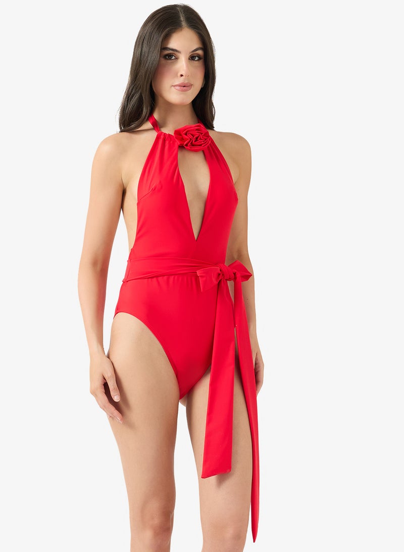 Ginger Halter Neck Cutout Detail Swimsuit - Image 4