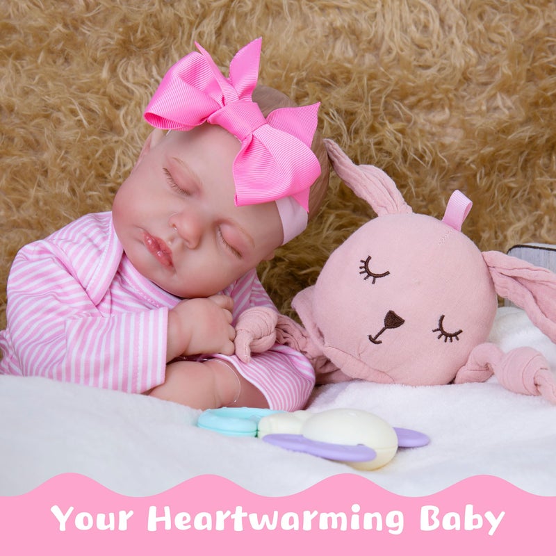 Milidool Lifelike Reborn Baby Dolls Girl20Inch Soft Body Realistic Newborn Real Life Baby Dolls with Complete Accessories Perfect for Cuddling Playtime and Gift Giving - Image 3