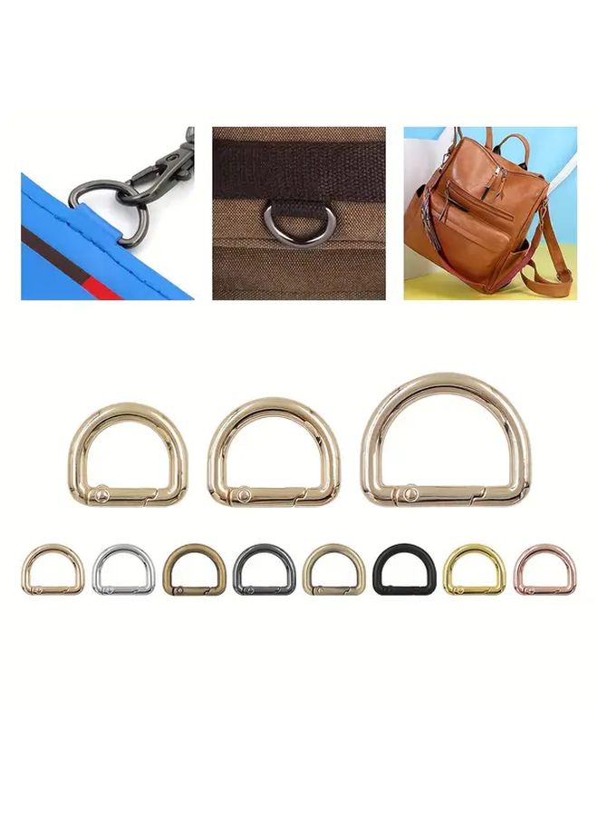 19mm Gold D Ring Spring Clasp 6 Pack Hardware For Bags And Clothing - Image 1