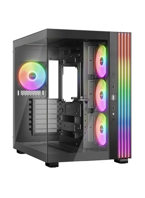 Light Base 600 LX Black ARGB Mid Tower PC Case – Dual 360mm Radiator Support, 4 Light Wings LX 120mm PWM Fans, Fully Windowed Front & Side Panels, Inverted/Horizontal Layout, ATX/M-ATX/Mini-ATX Compatibility, 7 Expansion Slots, 59.7L Capacity, ATX PS/2 PSU Support, BGW67