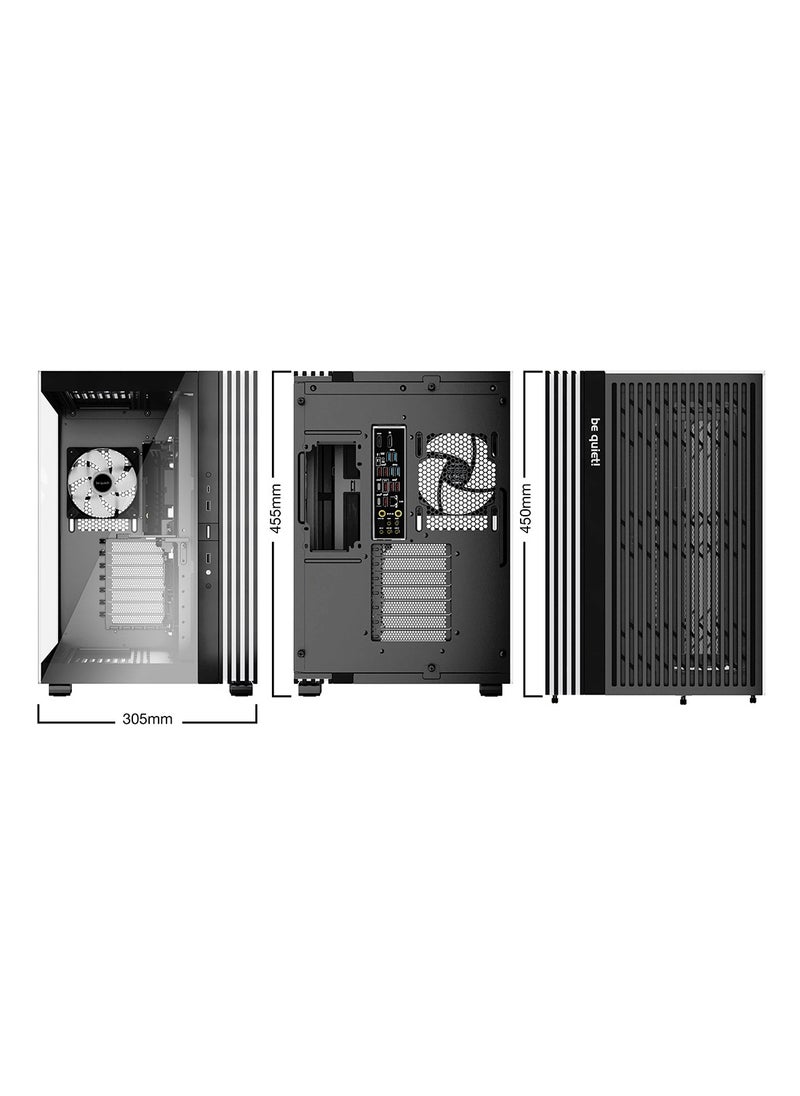 be quiet! Light Base 600 LX Black ARGB Mid Tower PC Case – Dual 360mm Radiator Support, 4 Light Wings LX 120mm PWM Fans, Fully Windowed Front & Side Panels, Inverted/Horizontal Layout, ATX/M-ATX/Mini-ATX Compatibility, 7 Expansion Slots, 59.7L Capacity, ATX PS/2 PSU Support, BGW67  - Image 2