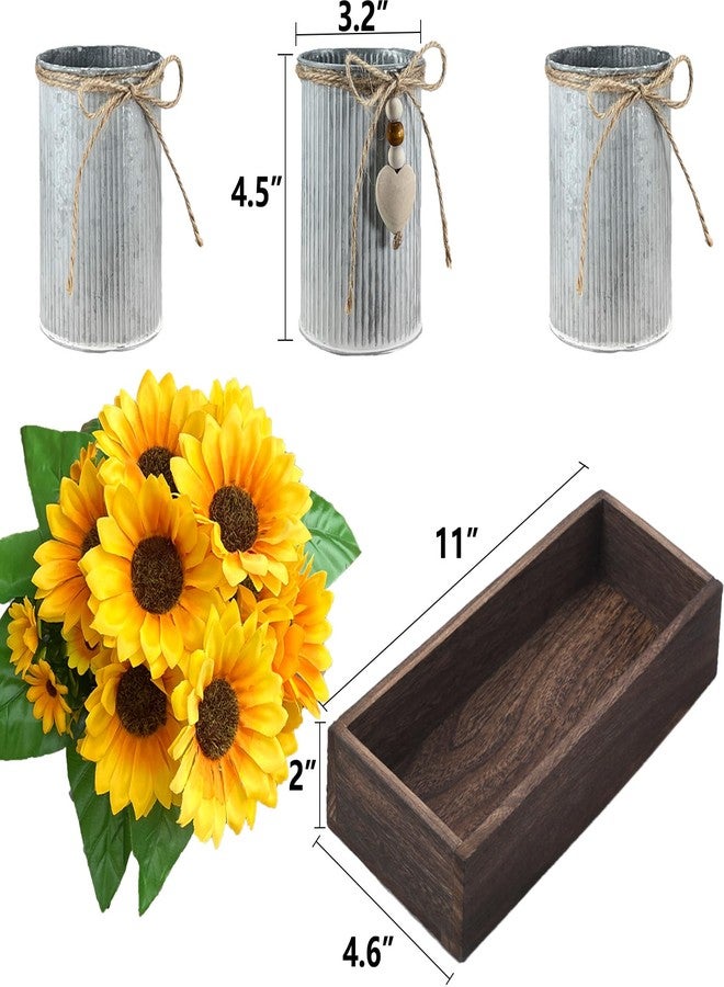 HEMYLU Sunflowers Artificial Flowers Decorations, Sunflower Table Centerpieces for Wedding, Artificial Flower Arrangement Farmhouse Décor for Dining Room, Living Room, Coffee Table, Study Desk - Image 5