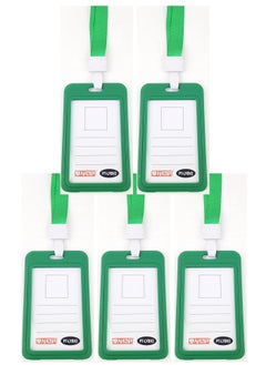 PARTNER 5-Piece ID Card Holder Vertical With Lanyard Green Colour  - Image 1