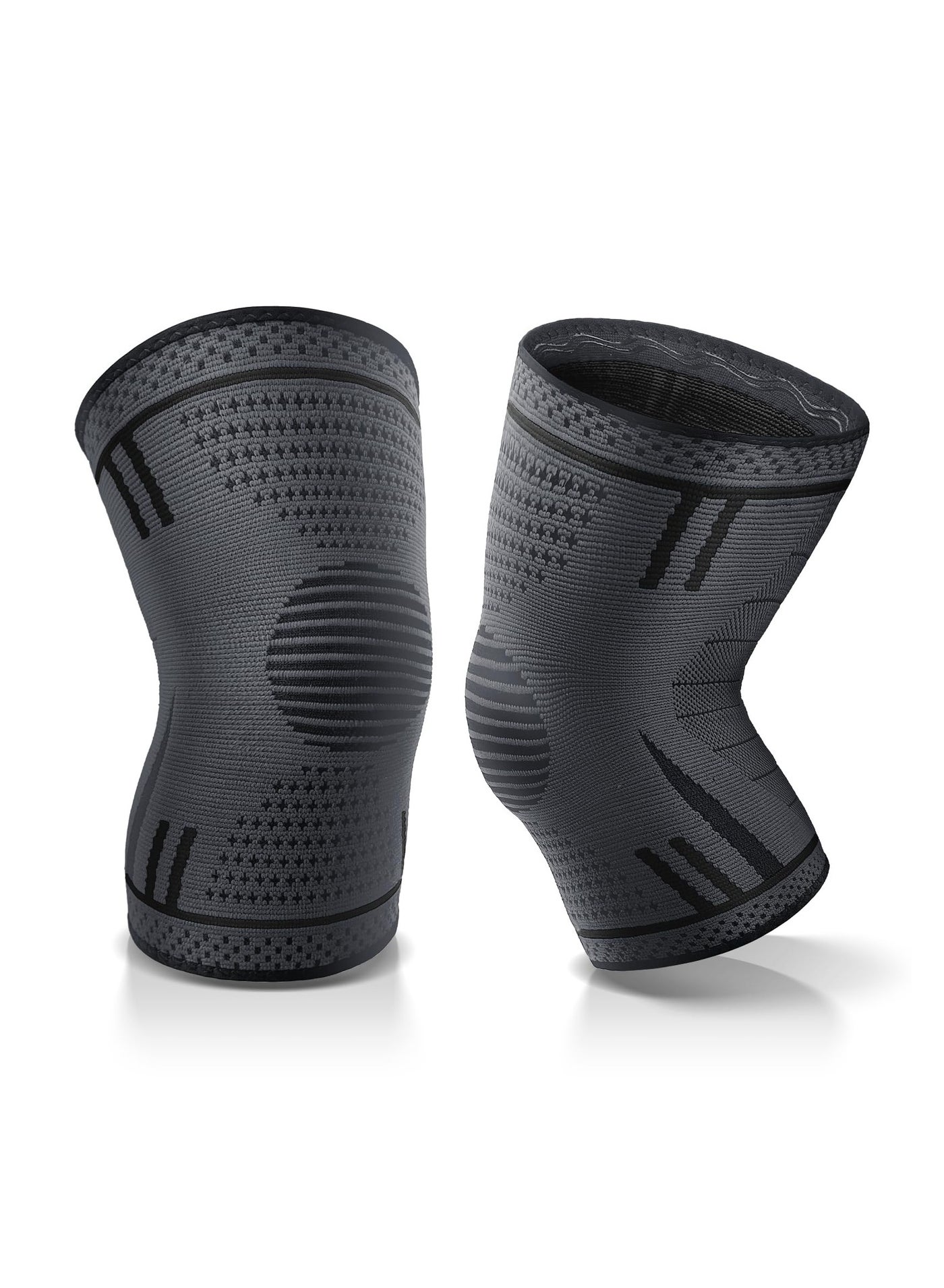 Men's and women's compression knee pads, compression knee supports for men and women, knee compression sleeves, knee support, suitable for men and women for weightlifting, gym, exercise, hiking, sports (black)