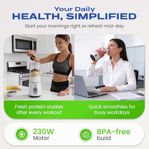 TR6 Blendmate Comfort Portable Blender 380ML | USB-C Rechargeable Mini Blender for Smoothies, Shakes & Ice Crushing | 4000mAh Battery, 6-Blade Tritan | Travel, Gym, Office (White) - Image 5