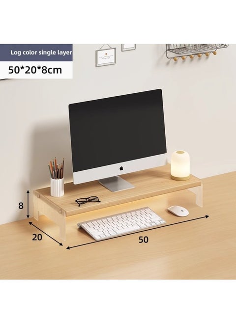 Station Computer Rack Laptop Portable Computer Bracket Desktop Display Pad High Storage Rack Storage Rack-Color:Suspension Acrylic-Log Color